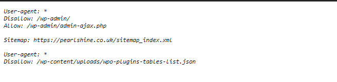 robot.txt file example